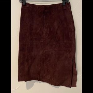Plum Leather Skirt Size M 10
